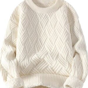 Aelfric Eden Oversized Knit White Chunky Sweater Pullover Unisex Size XL NWOT